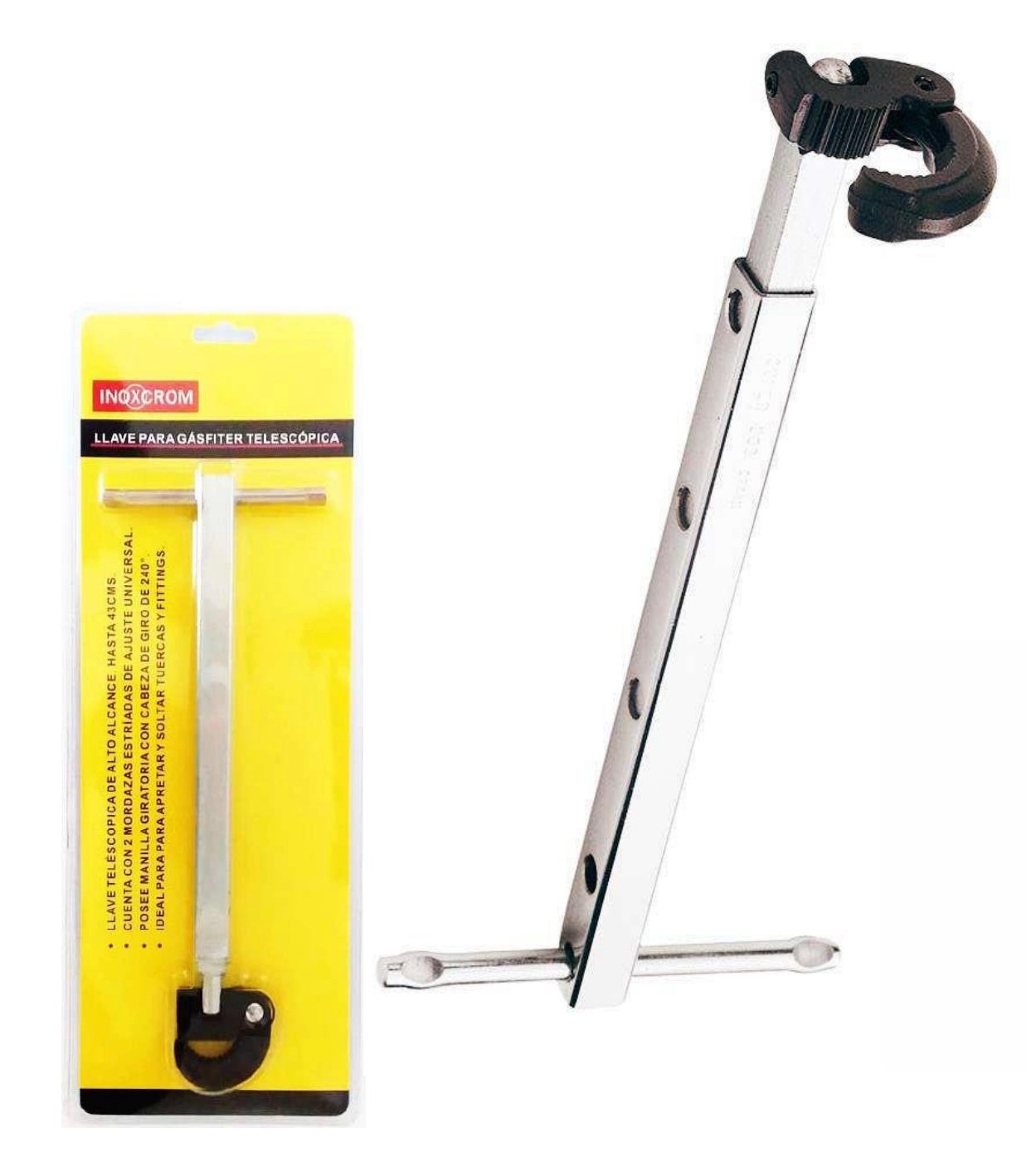 Llave gasfiter telescopica inoxcrom
