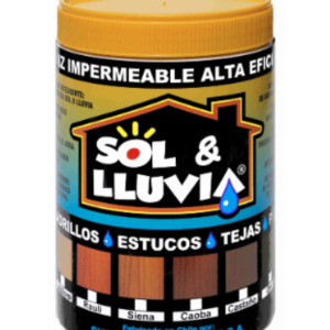 Barniz impermeabilizante 1/4 gal sol y lluvia castaño