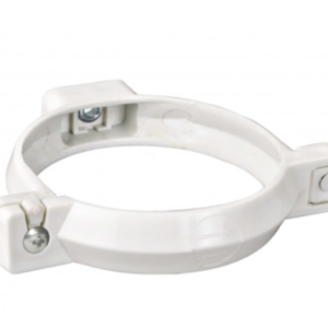 Abrazadera tubo bajada 75 mm canaleta pvc blanco ph25