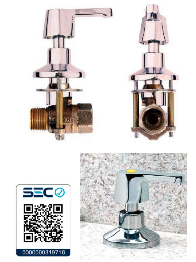 LLAVE GAS ENCIMERA 1/2' HI-HE - Imagen 2