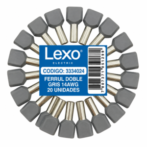 FERRULE DOBLE GRIS 14AWG BOLSA 20 UN LEXO