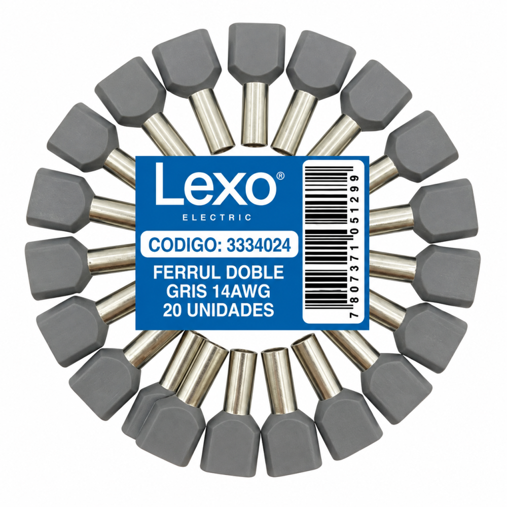 FERRULE DOBLE GRIS 14AWG BOLSA 20 UN LEXO